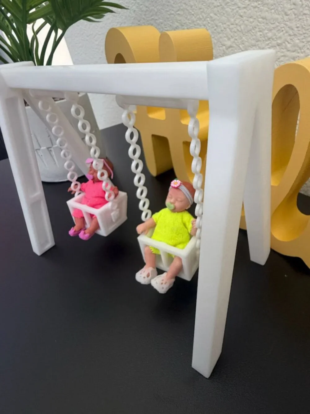 Baby Dolls Double Swing Set | 3D Printed Playground Accessory